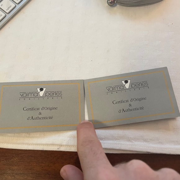 VAIMA PERLES Tahitian Black Pearl / Sterling Silver Chocker and Bracelet Set - Picture 3 of 4